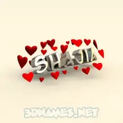 shajia in In Love style - 3D name wallpaper