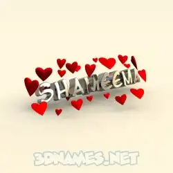 shameema in In Love style - 3D name wallpaper