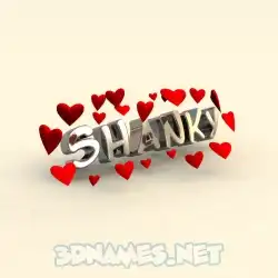 shanky in In Love style - 3D name wallpaper
