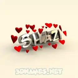 shazi in In Love style - 3D name wallpaper