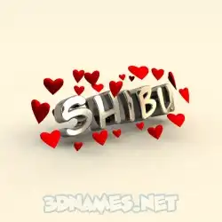shibu in In Love style - 3D name wallpaper