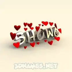 showg in In Love style - 3D name wallpaper