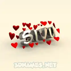 sivu in In Love style - 3D name wallpaper