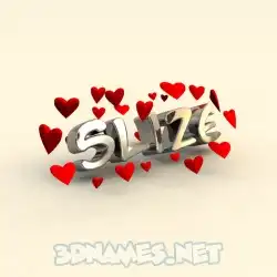 slize in In Love style - 3D name wallpaper