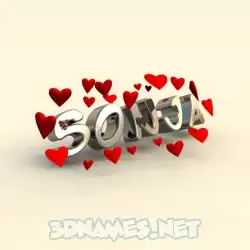 sonja in In Love style - 3D name wallpaper