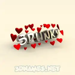 spunky in In Love style - 3D name wallpaper