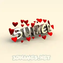 sumer in In Love style - 3D name wallpaper