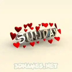 sunday in In Love style - 3D name wallpaper