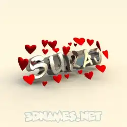 suraj in In Love style - 3D name wallpaper