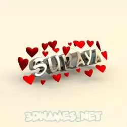 suraya in In Love style - 3D name wallpaper
