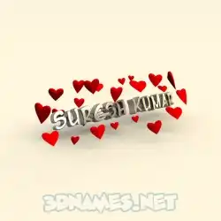 suresh kumar in In Love style - 3D name wallpaper