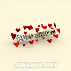 suru chandru in In Love style - 3D name wallpaper