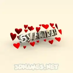 syakirah in In Love style - 3D name wallpaper