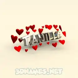 tanille in In Love style - 3D name wallpaper
