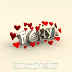tehya in In Love style - 3D name wallpaper