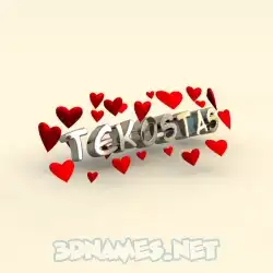 tekostas in In Love style - 3D name wallpaper