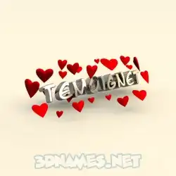 temoignet in In Love style - 3D name wallpaper