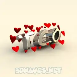 teo in In Love style - 3D name wallpaper
