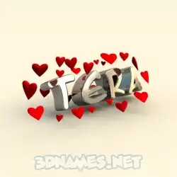 tera in In Love style - 3D name wallpaper