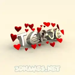 terje in In Love style - 3D name wallpaper
