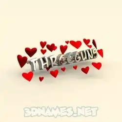 threeguns in In Love style - 3D name wallpaper