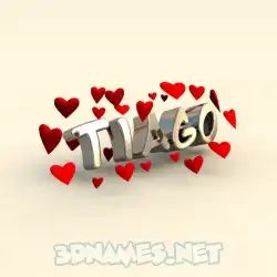 tiago in In Love style - 3D name wallpaper