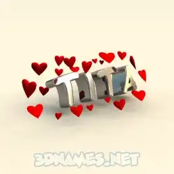 tita in In Love style - 3D name wallpaper