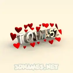tomasz in In Love style - 3D name wallpaper