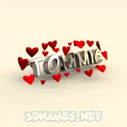 tommie in In Love style - 3D name wallpaper