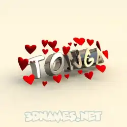 tonga in In Love style - 3D name wallpaper