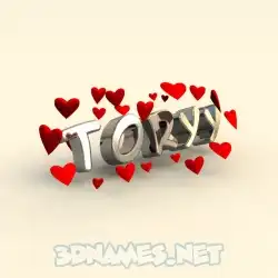 toryy in In Love style - 3D name wallpaper
