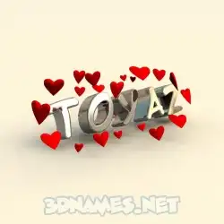 toyaz in In Love style - 3D name wallpaper