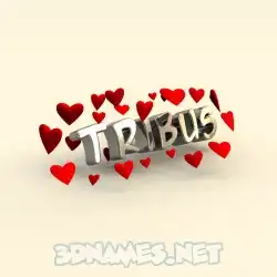 tribus in In Love style - 3D name wallpaper