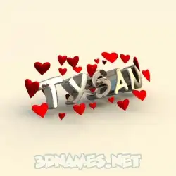 tysan in In Love style - 3D name wallpaper