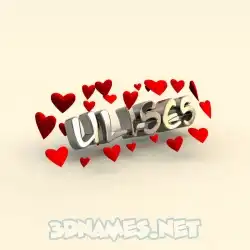 ulises in In Love style - 3D name wallpaper
