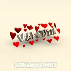 valentia in In Love style - 3D name wallpaper