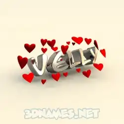 velly in In Love style - 3D name wallpaper