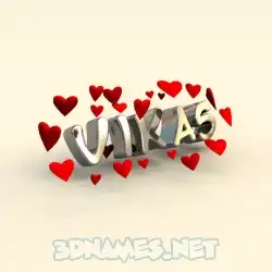 vikas in In Love style - 3D name wallpaper