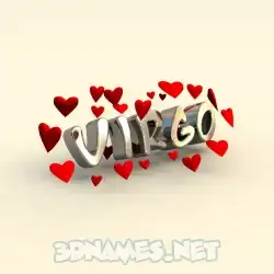 virgo in In Love style - 3D name wallpaper