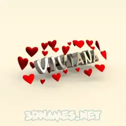 viviana in In Love style - 3D name wallpaper