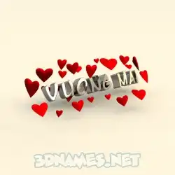 vuong mai in In Love style - 3D name wallpaper