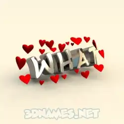 what in In Love style - 3D name wallpaper
