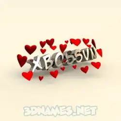 xbossvn in In Love style - 3D name wallpaper