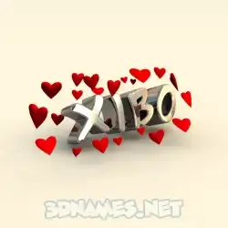 xibo in In Love style - 3D name wallpaper