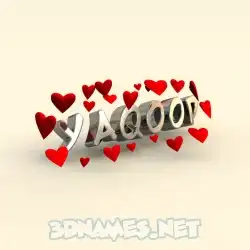 yaqoop in In Love style - 3D name wallpaper