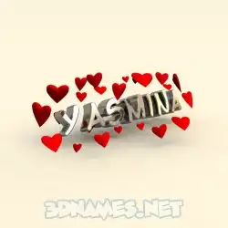 yasmina in In Love style - 3D name wallpaper