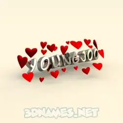 youngjoo in In Love style - 3D name wallpaper