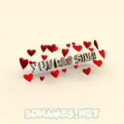 yuvraj singh in In Love style - 3D name wallpaper