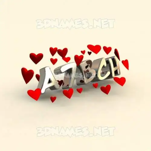 a7bch in In Love style - 3D name wallpaper