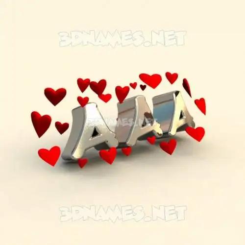 aaa in In Love style - 3D name wallpaper